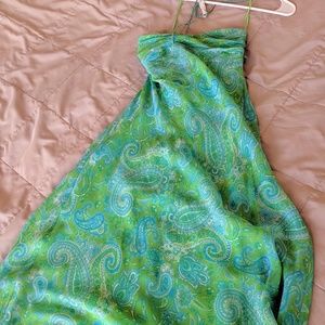 LAUREN Ralph Lauren green and blue halter dress